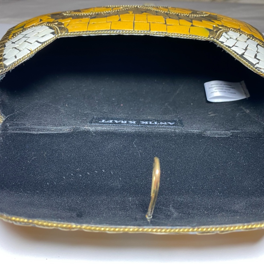 Antik Kraft Mosaic Pattern Yellow and Gold Women's Bag - Picture 4 of 13